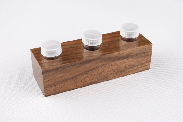 Dinky dip holder made of walnut wood